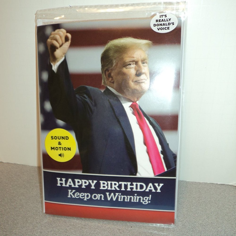 Donald Trump New 6" x 8" Sound Happy Birthday Greeting Card Envelop